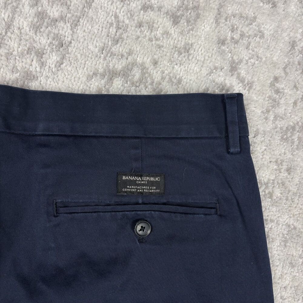 Banana Republic Aiden Slim Fit Chino Pants Mens Navy Blue Cotton Size 36x32 - Picture 6 of 6